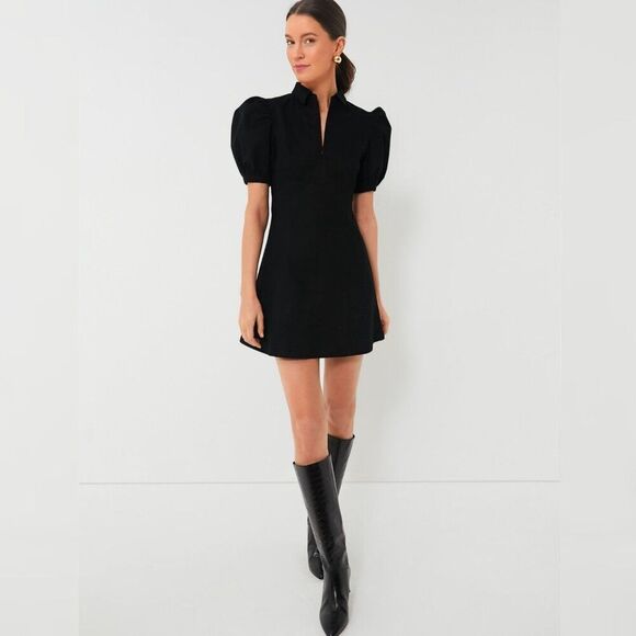 NWT HYACINTH HOUSE - L - Tuckernuck Black Front Zip Denim Mini Dress - Picture 2 of 9